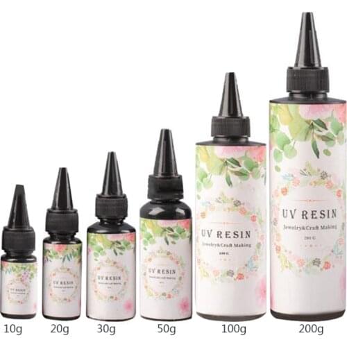 10g 20g 30g 50g 100g 200g Hard UV Resin Crystal Clear Glue Ultraviolet Curing LX9E