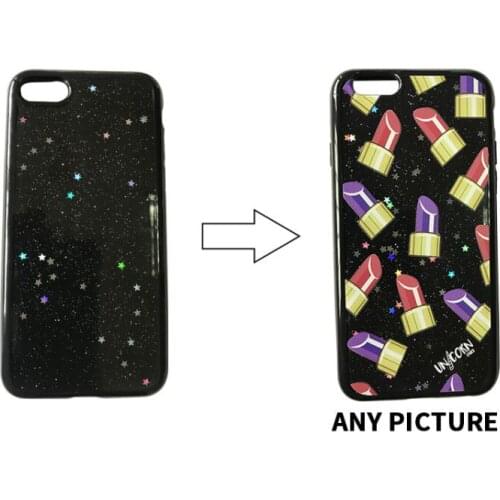 10 pcs Custom Ultra Thin Shining Glitter Black Stars Full Case for iPhone 8 Plus Case Bling Soft TPU Back Cover Cases