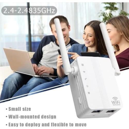 New 2.4G Wireless WiFi Repeater WIFI Port Router 300Mbps Dual Band Signal Amplifier 2 Antennas Wi-fi Range Extender Home Network