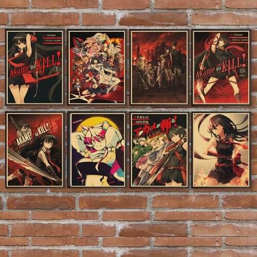 Japanese classic anime Akame ga KILL Kraft Paper Poster Prints Wall Art Picture for Room Home Decor Wall Stickers