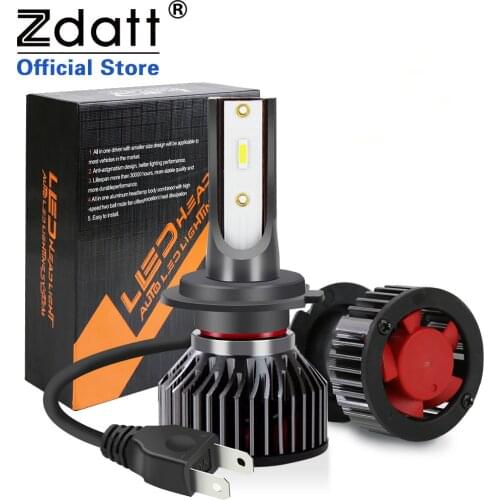 Zdatt H7 Led h4 h1 h11 Led Headlight H8 9005 HB3 9006 HB4 Car Bulbs 12000LM 6000K 12V Turbo CSP Chip Auto Headlamp Fog Lights