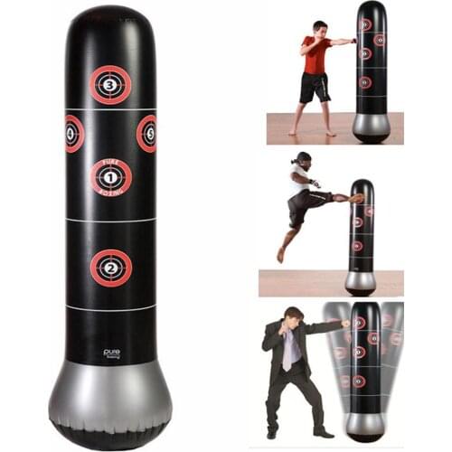 1.6M Boxing Punching Bag PVC Kick Training Inflatable Boxing Punching Bag Children Sport Inflatable Taekwondo Sandbag