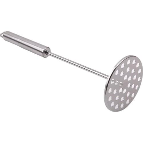 1pc Stainless Steel Potato Masher Solid Color Metal Food Masher Vegetable Masher Fruit And Vegetable Tools Accessories