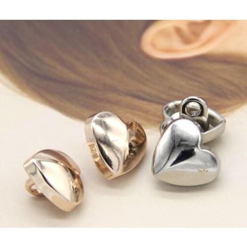 10pcs Small Vintage Heart Gold Metal Sewing Buttons For Clothes Women Shirt Dress Decorative Handmade DIY Accessories Wholesale