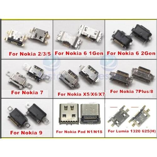 10pcs USB Charging Dock Port FPC Connector For Nokia Lumia 1320 2/3/5 6 7/7Plus 8 9 X5 X6/X7 N1 N1S