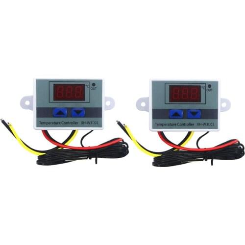 2Pcs 110-220V Ac Digital Led Temperature Controller Xh-W3001 for Incubator Cooling Heating Switch Thermostat Ntc Sensor