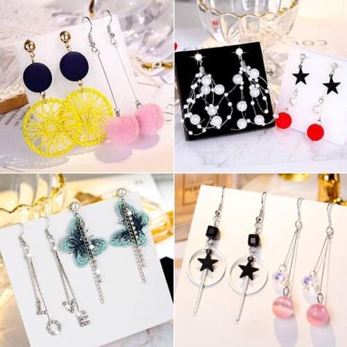 2-Piece set of fashionable new style long pendant tassel earrings hot sale ladies exquisite geometric Personality Earring