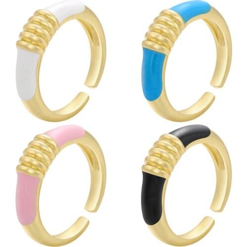 2021Color Dripping Oil Summer Fresh Color Ring Fluorescent Color Opening Adjustable Thin Ring Engagement Rings for Women