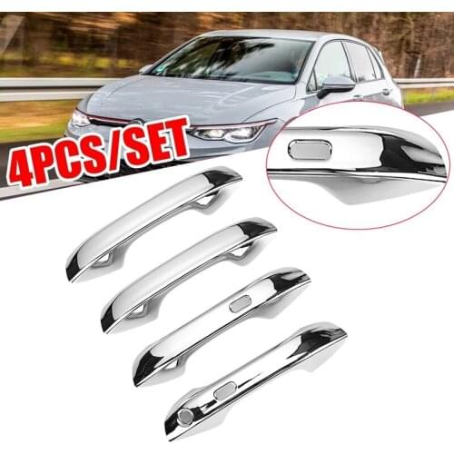4Pcs Car Smart Exterior Door Handle Cover Trim with Key Hole for Golf 8 MK8 2020-2021 Car Accessories