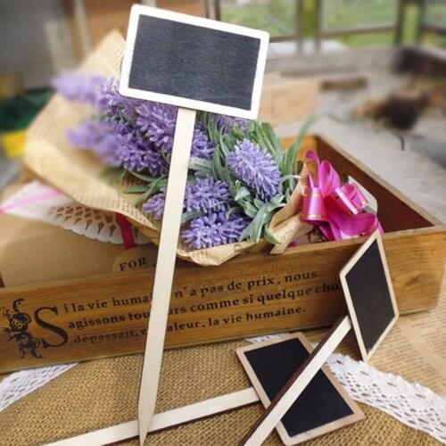 42pcs/lot) Wooden Note Blackboard Price Tag, Message Mini Chalkboard,Garden Wood Card Figurines For Home deco