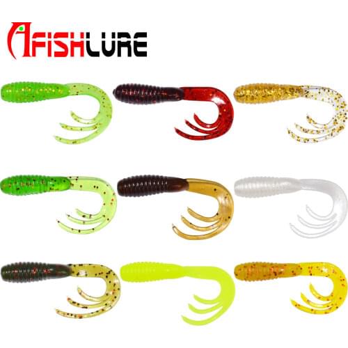 Afishlure 50pcs Pack Soft Bait Lure Wobblers Small Game Fishing Trout Bait 38mm 0.7g