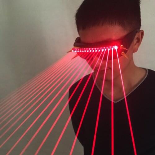 650nm Red Laser Glasses Line Laser X Men Police Glasses For LED Growing Light Performance Stage Costume Clothes