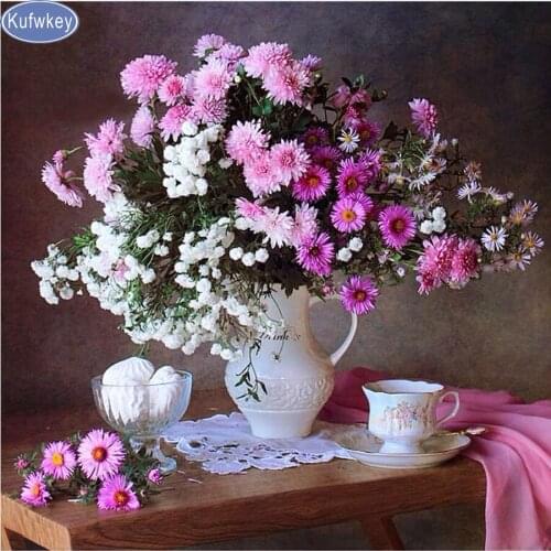 Flower chrysanthemum 5d diy diamond painting square drill diamond embroidery mosaic modern triptych home decoration 3d painting