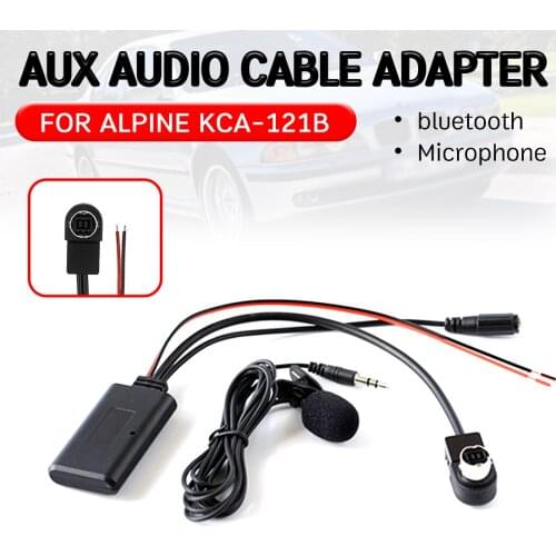 For ALPINE KCA-121B Cable Adapter with mic for ALPINE 9887/105/117/9855/305S 13 Pin Audio Head Unit bluetooth Aux Receiver