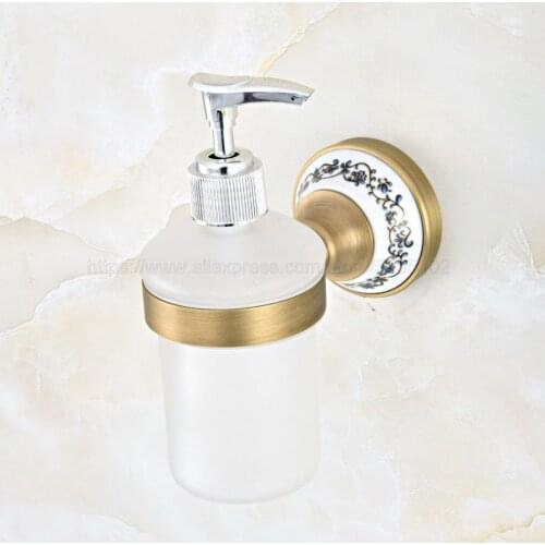 Antique Brass Bathroom Sink Soap Dispenser Liquid Soap Lotion Dispenser Pump Storage Holder Bottle Kitchen Replace Bottle zba814