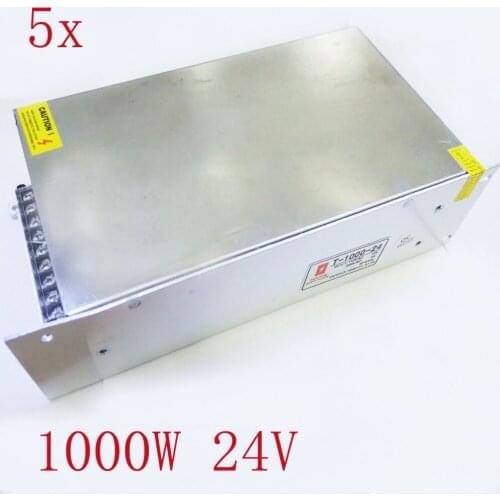 FREE DHL 5pcs/lot 1000W DCV24V 41.6A LED Switch Power Supply transformer,Input AC 100V~240V ,Output DC24V,2 years warranty