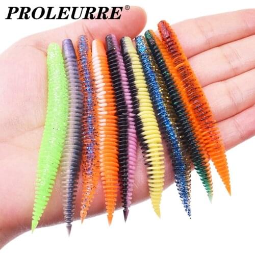 10Pcs Sparkly Shad Wobblers Soft Bait 80mm 2.3g Double Colors Silicone Fishing Lure For Pike Bass Swimy Artificial Leurre Souple