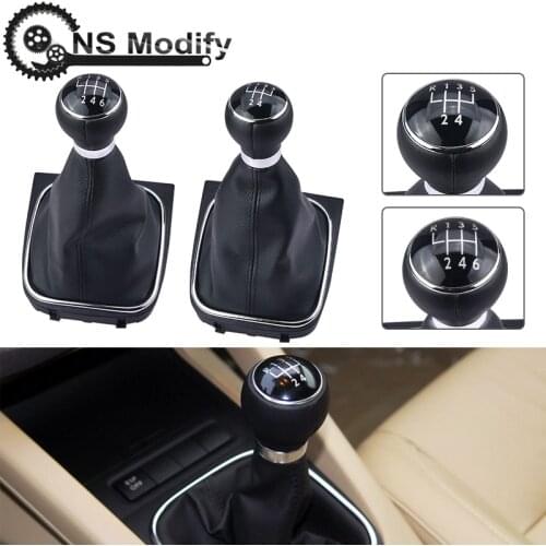 NS Modify 5/6 Speed Gear Shift Knob Lever Shifter Gaitor Boot Leather Dust Cover For VW Golf 6 Sagitar MK6 2009 2010 2011 2012