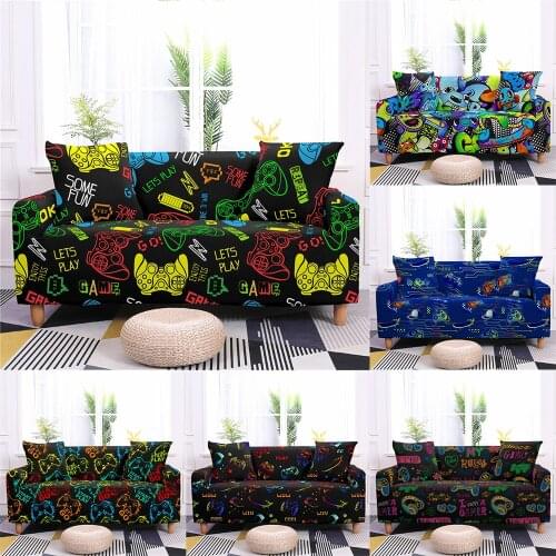 Gamer Sofa Cover Elastic Gamepad Corner Sofa Cover For Living Room Slipcovers Stretch Sectional L Shape Sofa Furniture Protector