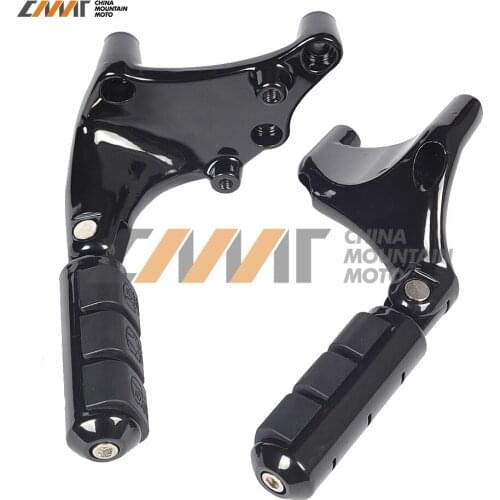 Black Anti Vibration Foot Pegs W/ Brackets case for Harley 883 1200 XL Sporster 14-16