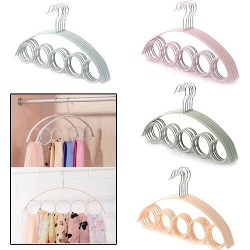 41x22.6cm 5Hole Ring Rope Slots Holder Hook Scarves Organizer Scarf Wraps Shawl Storage Hanger Ring Ties Hanger Belt Rack