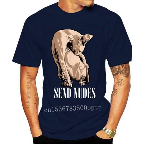 Funny Sphynx Hairless Cat Send Nudes Short-Sleeve Unisex T-Shirt