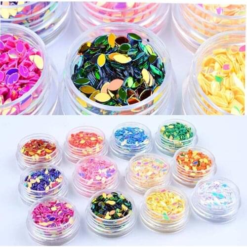 Holograpic chameleon Horse Eye Flat Oval sequins For Nail Art Paillette Embellishment holo flakes nail sequin, cameleon sequins
