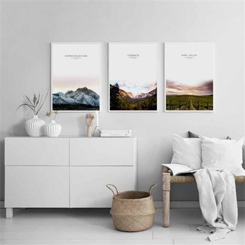 HAOCHU Peak Mountain Twilight Canvas Painting For Living Room Home Decor Painting Print Poster Simple Nordic Wall Picture