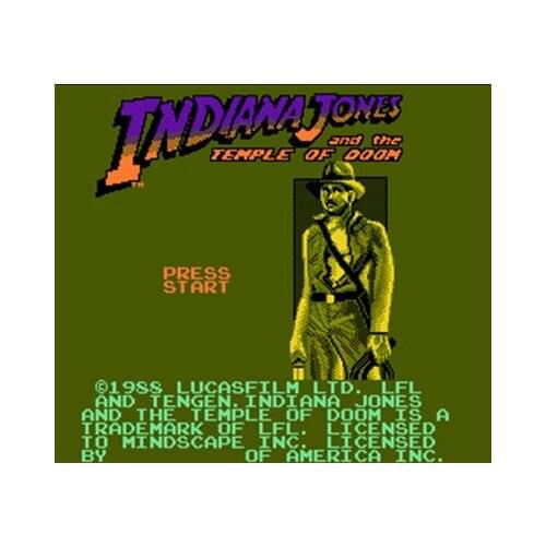 Indiana Jones and the Temple of Doom 60 Pin Game Card For 8 Bit Subor Game Player