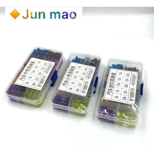 Combination Car Fuse 50/100PCS Assortment Set for Auto Blade Type Cars Fuses 3/5/7.5/10/15/20/25/30/35/A/40A with Box and Clip