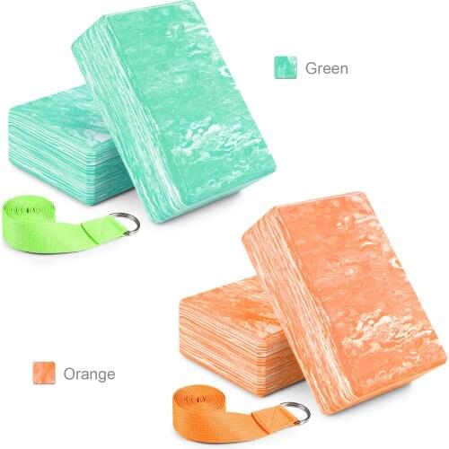 1 Set Camouflage Yoga Belt Set EVA Foam Block Womens Indoor Putira Sports Brick Stretching Flexibility Fitness Modeling Props