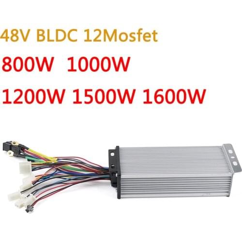 Speed Controller For 12Mosfet 800W 1000W 1200W 1500W 1600W 48V Brushless Motor Controllers Electric Bicycle Scooter Accessories