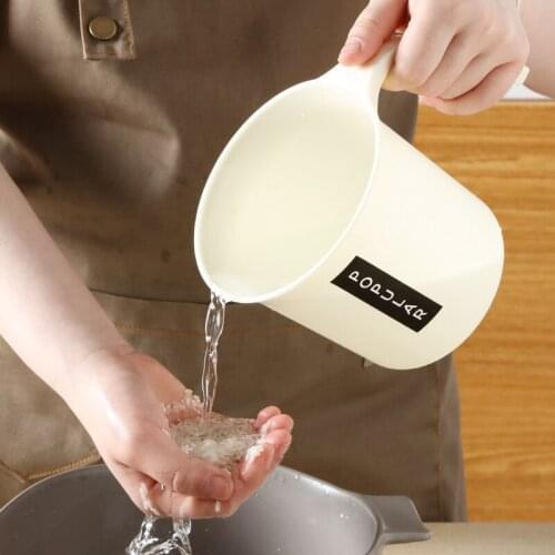 2021 Best Selling Kitchen Thickened Plastic Long Handle Pure Color Simple Spoon Bath Shampoo Bath Ladle