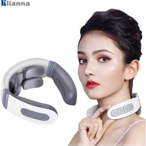 4 Heads Neck Massager Low Frequency Tens Pulse Therapy Neck Muscle Stimulator Cervical Vertebra Physiotherapy Health Care Relax