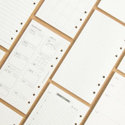 Fashion pure color Inner Paper for Paper month/n32/ n66/gird/ 6 hole n11 n10 Lovely A5 A6 Blank Notebook Diary