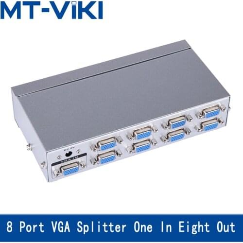 MT-VIKI 8 Port VGA Splitter 1 In 8 Out Distributor 8 Monitore Display Gleiche Bild Synchron Hohe Auflsung Bandwidth MT-2508