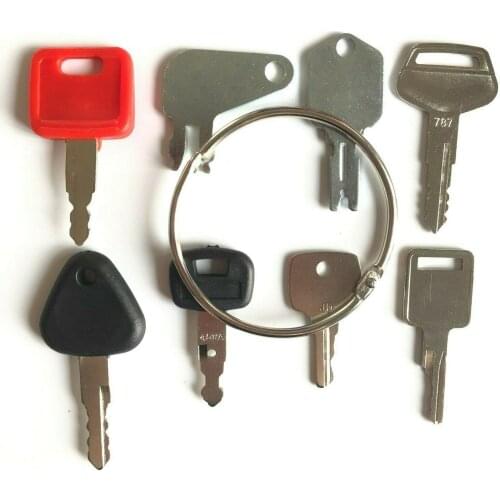 Construction Ignition Key Set 8 Keys Heavy Equipment Fit For Cat Case JD Komatsu