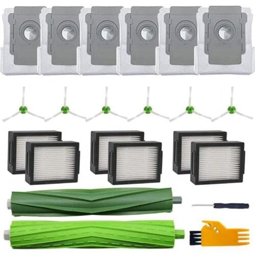 Replacement Parts Kit Compatible for IRobot Roomba I7 I7+I6+I8 I3+/Plus E5 E6 E7 Vacuum Cleaner Side Brushes Vacuum Bags