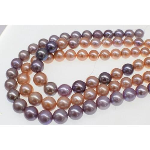 AAA larger size reborn keshi pearls ROUND good quality natural freshwater pearl PINK/PURPLE/BLACK FOR DIY EDASION