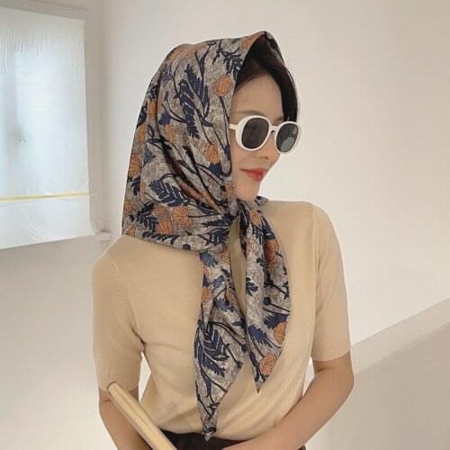 New 2021 printing 90 square scarf female spring and autumn summer sunscreen shawl soft fashion chiffon hijab scarf poncho
