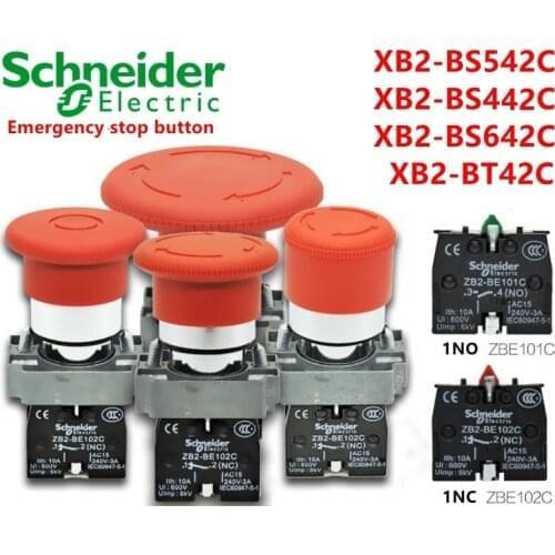Schneider Emergency stop button switch XB2-BS542C XB2-BS442C XB2-BS642C XB2-BT42C ZB2-BE101C ZB2-BE102C XALB01YC new original