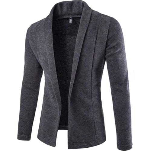 Newly Mens Solid Blazer Cardigan Long Sleeve Casual Slim Fit Sweater Jacket Knit Coat