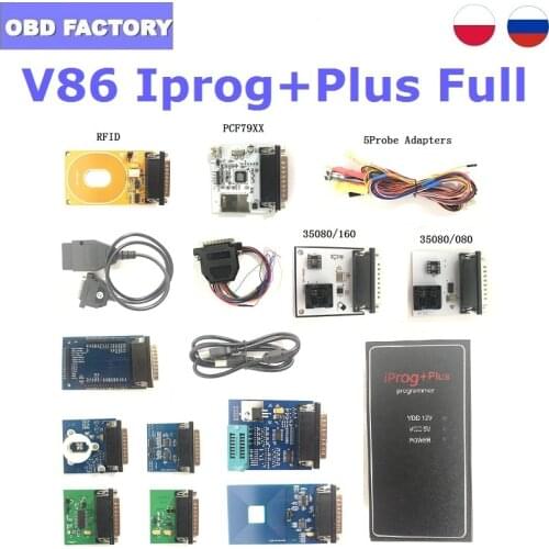 IPROG+ Plus SN Support IMMO+Mileage Correction+Airbag Reset Replace Carprog Tango Iprog+ Plus 777 ECU Programmer 10 Adapter