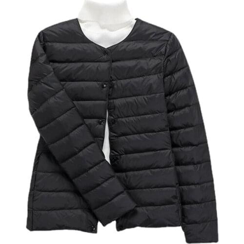 Autumn Winter Short Female O-Neck Down Coats Portable Parka Matt Fabric Casual Duck Down Coat Woman Ultra Light Down Jacket