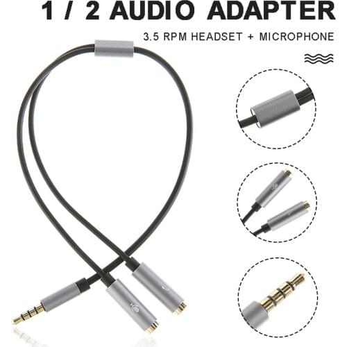 Pohiks 1pc 3.5mm Stereo Audio Splitter Cable Durable Gold-plated Plug 1 Male Jack To 2 Dual Female Headphone Adapter