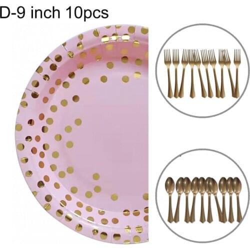Easy to Use 1 Set Convenient Wear-resistant Plastic Dinner Supplies Paper Dinner Plate Supplies Durable for Kids