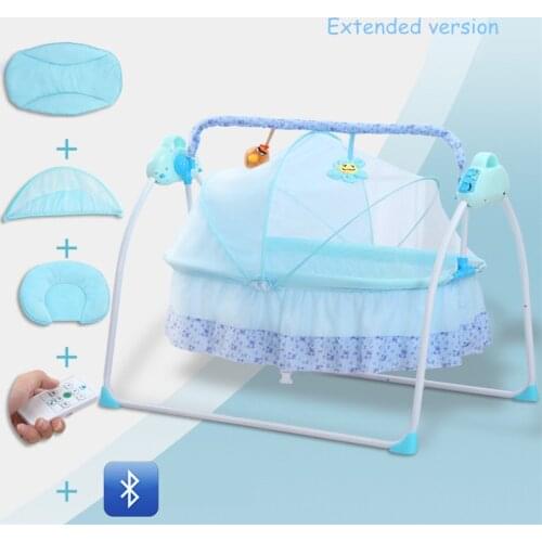 Extended Version Multifunctional Baby Crib Intelligent Electric Portable Baby Bed Bluetooth Music Cradle Sleepy Cuna Para Bebe