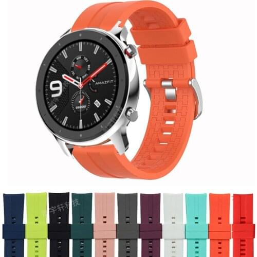 For GTR 47mm Silicon Strap Watchband for Xiaomi Huami Amazfit PACE/Stratos 3 2 2S Watch Bracelet Band for Samsung Gear S3 Correa