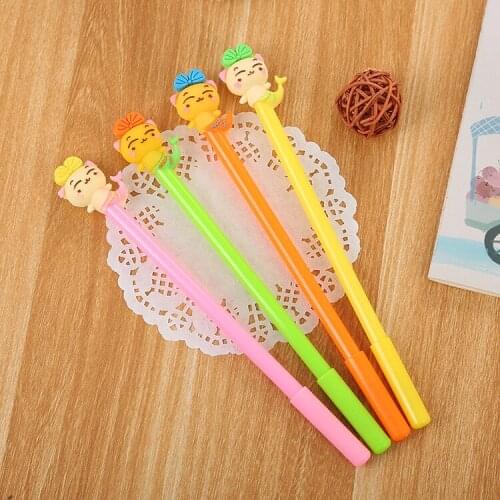 24 pcs Cartoon bow mermaid gel pen creative learning stationery silicone head cute student writing pen