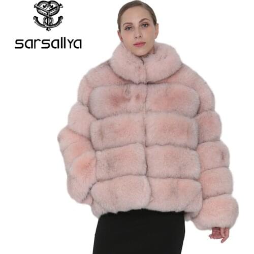 SARSALLYA Women Winter Coat Real Fox Fur Coat Jacket Fashion Overcoat Women Clothes Natural Fox Fur Coats Jackets Outerwear